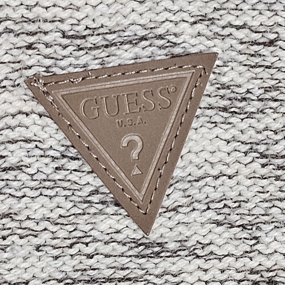Guess Beige Marbled Zip Up Mock Neck Sweater Men - Picture 8 of 15